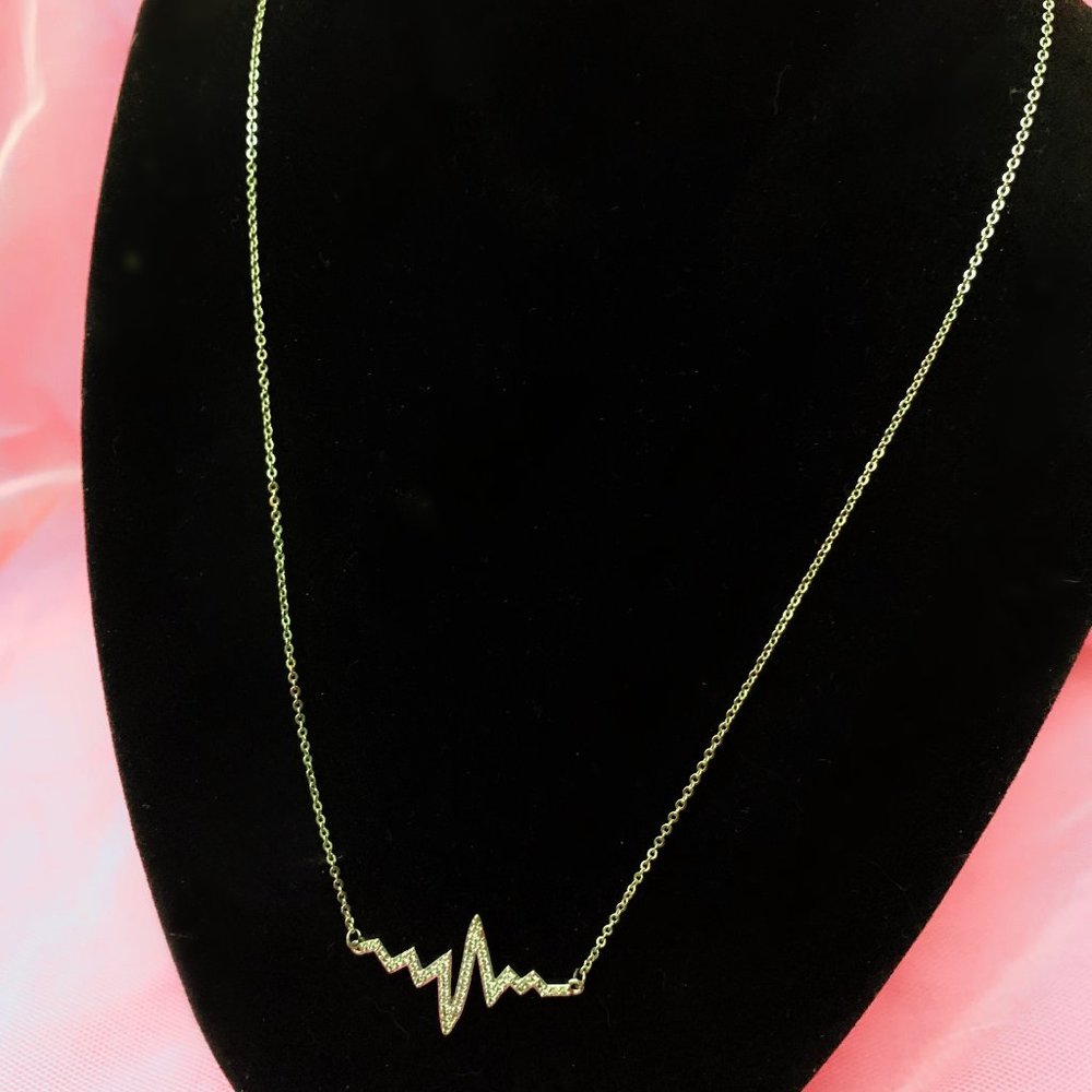Cardiogram Necklace Silver